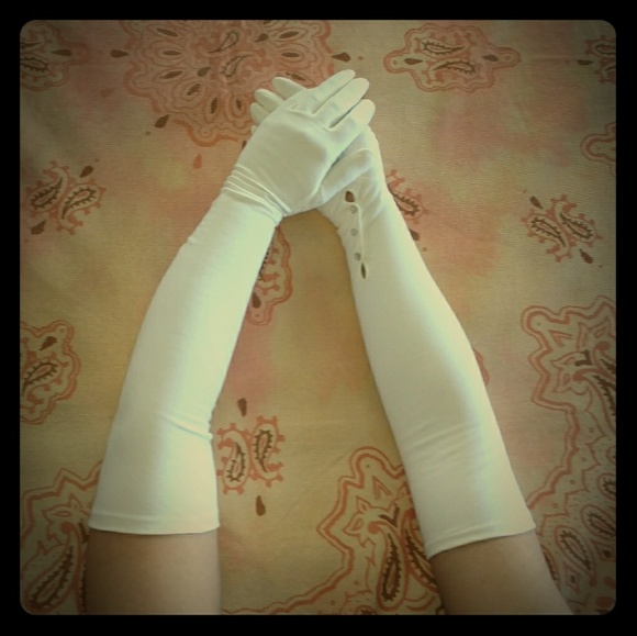 Vintage Accessories - Vintage Long Button Gloves